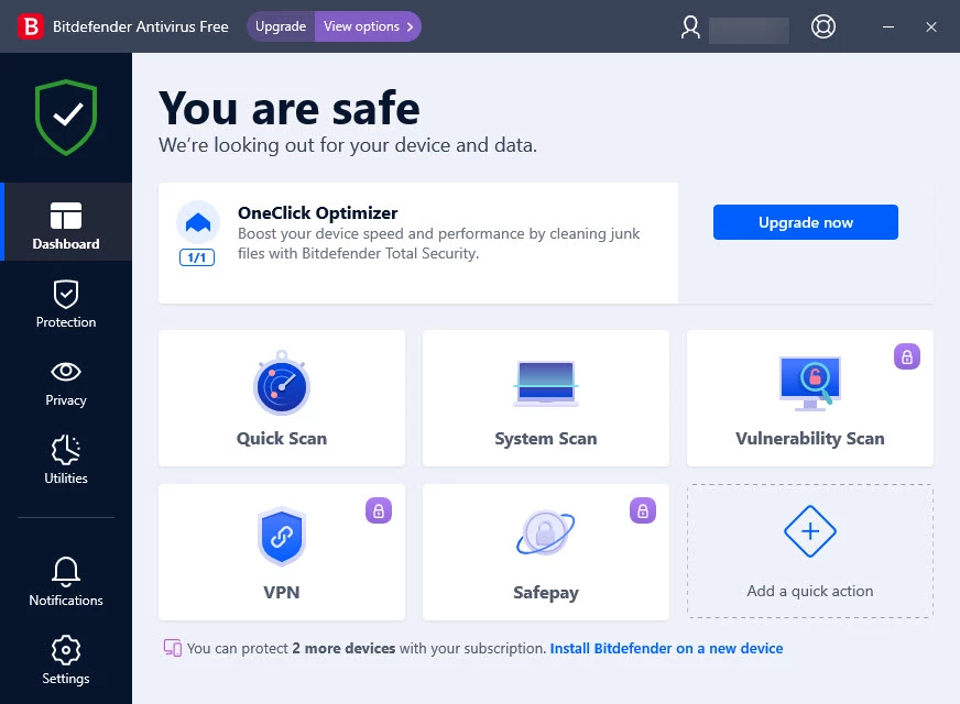 Bitdefender Antivirus — captura de tela 1